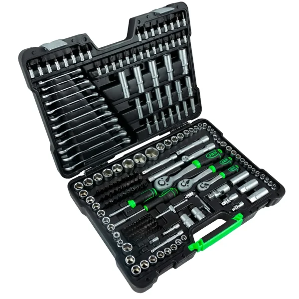 1Estuche de herramientas profesional con 216 piezas con vasos hexagonales. REF 54034
