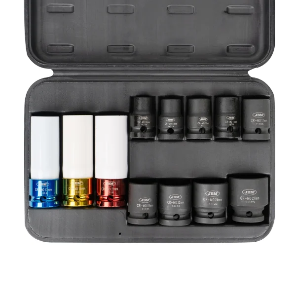 SET DE 12 VASOS DE IMPACTO DE 1/2" HEX. ESPECIAL EXTRACCIÓN RUEDAS - Imagen 3
